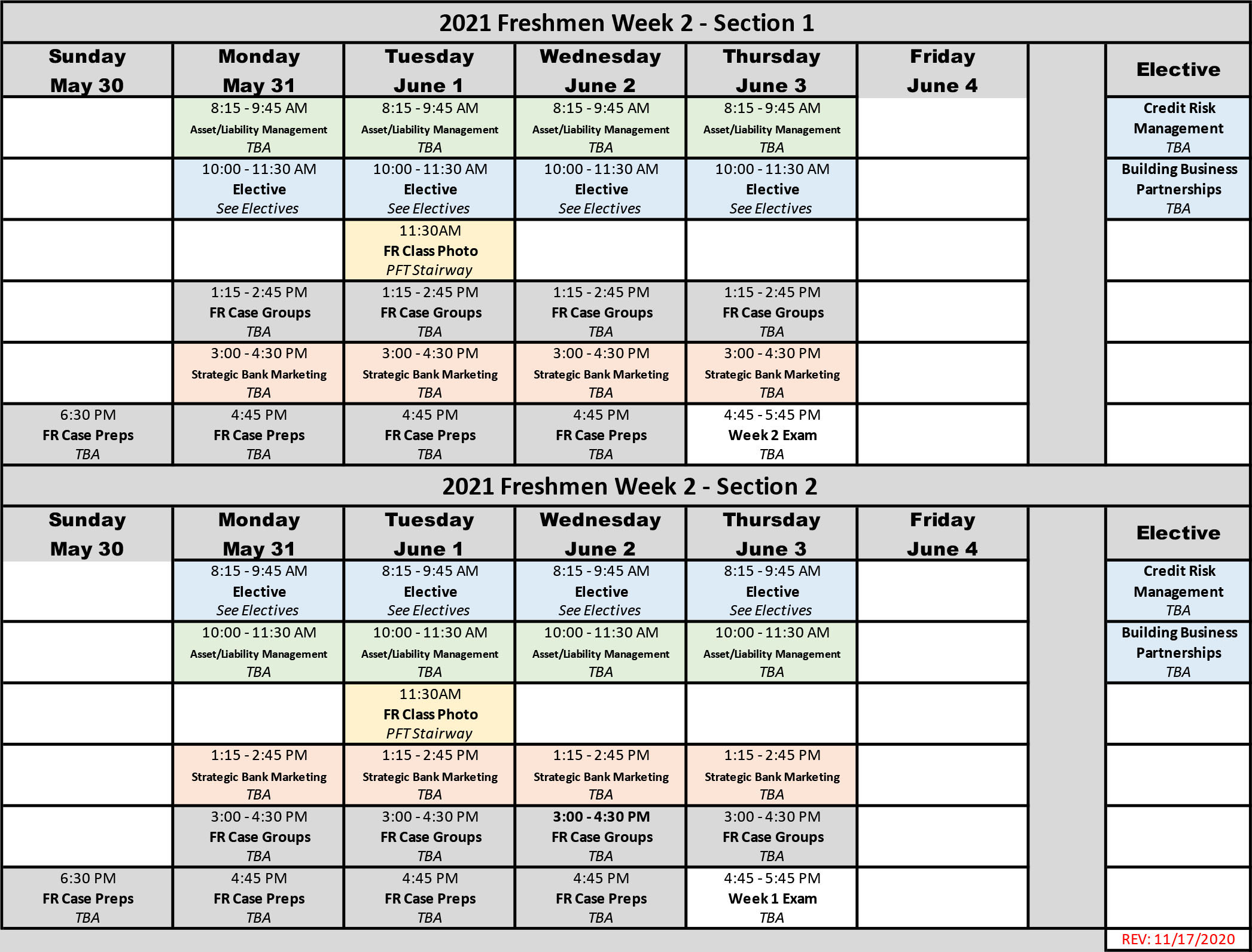 Graduate School of Banking Classes GSBLSU Class Schedules